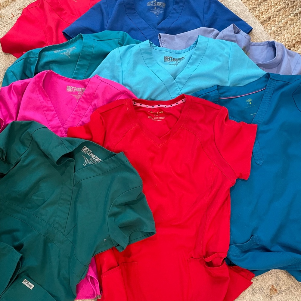 9 Grey's Anatomy Women's nursing scrub tops  (9 total)